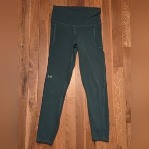 Under Armour Fitted Dark Green Leggings With Pockets Size S